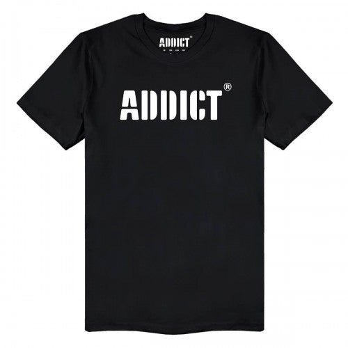Front - Addict Unisex Adult Stencil Logo T-Shirt