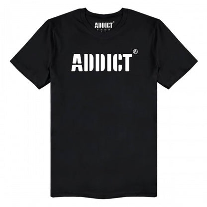 Front - Addict Unisex Adult Stencil Logo T-Shirt