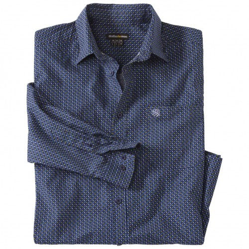 Front - Atlas For Men Mens Patterned Poplin Shirt