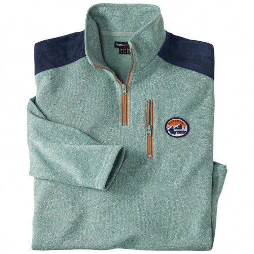 Front - Atlas For Men Mens Brushed Fleece Contrast Zip Jumper