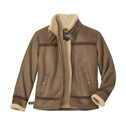 Front - Atlas For Men Mens Faux Suede Sherpa Lined Padded Jacket