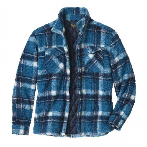 Front - Atlas For Men Mens Checked Sherpa Overshirt