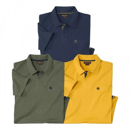 Front - Atlas For Men Mens Cotton Polo Shirt (Pack Of 3)