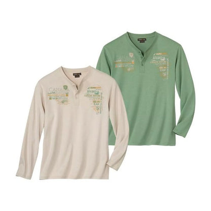 Front - Atlas For Men Mens Adventurer Long-Sleeved Top (Pack of 2)