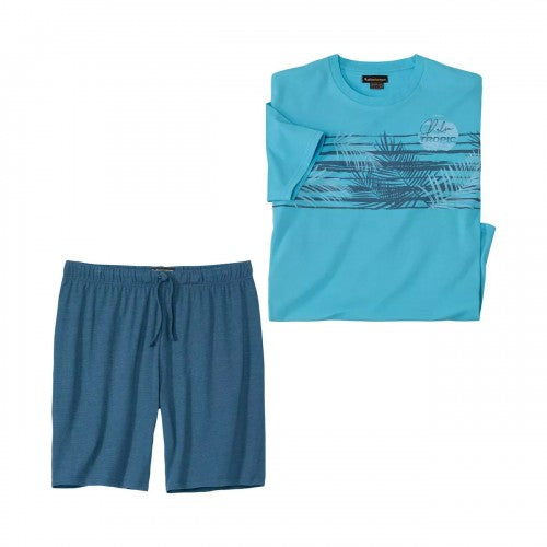 Front - Atlas For Men Mens Tropical Short Pyjama Set