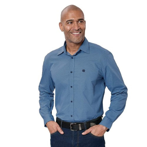 Front - Atlas For Men Mens Patterned Poplin Shirt