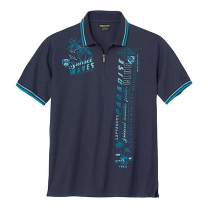 Front - Atlas For Men Mens Zip Neck Polo Shirt