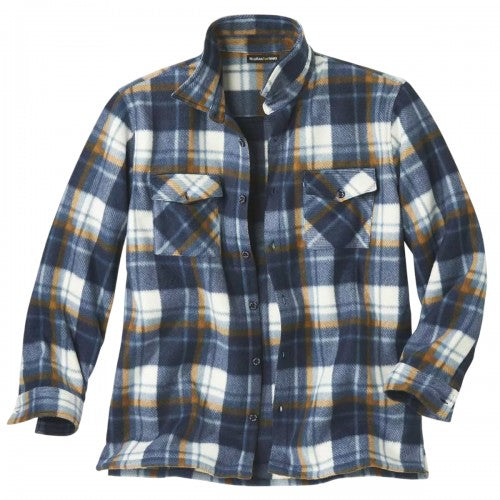 Front - Atlas For Men Mens Checked Fleece Overshirt