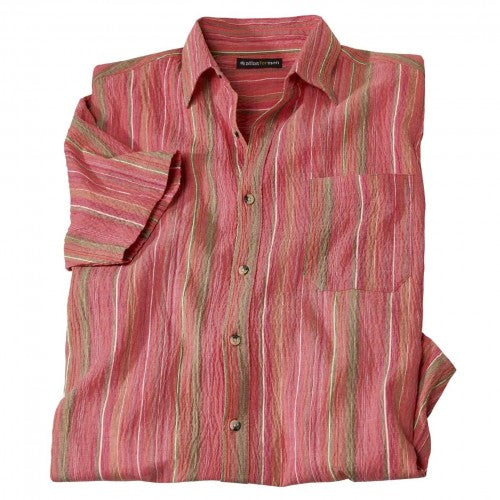 Front - Atlas For Men Mens Striped Short-Sleeved Shirt