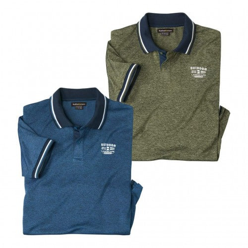 Front - Atlas For Men Mens Mottled Polo Shirt (Pack of 2)