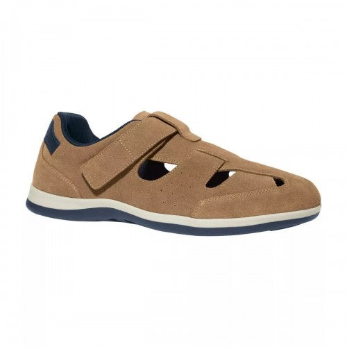 Front - Atlas For Men Mens Split Leather Hook and Loop Sandals