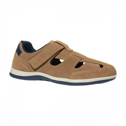 Front - Atlas For Men Mens Split Leather Hook and Loop Sandals