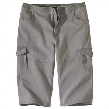 Front - Atlas For Men Mens Denim Cropped Cargo Trousers