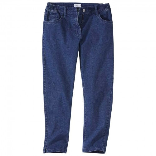 Front - Atlas for Women Womens/Ladies Denim Stretch Cropped Trousers