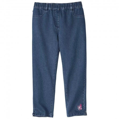 Front - Atlas for Women Womens/Ladies Embroidered Cropped Jeggings