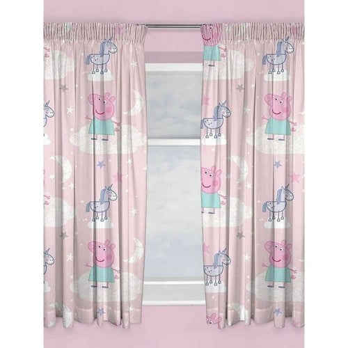 Front - Peppa Pig Stardust Pencil Pleat Curtains (Pack of 2)