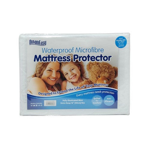 Front - Dreameasy Microfibre Quilted Mattress Protector