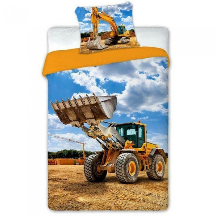 Front - SaYes Digger Duvet Cover Set