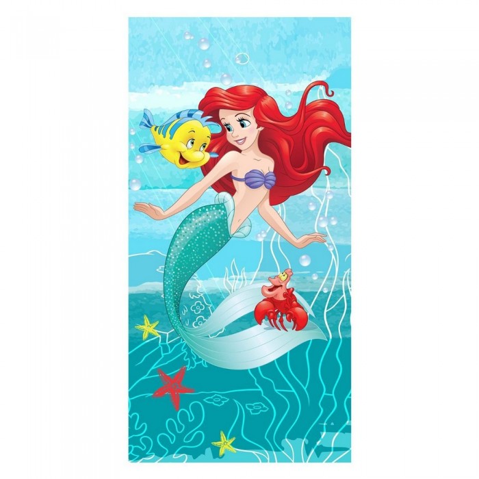 Front - The Little Mermaid Ariel & Flounder Cotton Towel