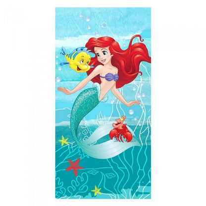 Front - The Little Mermaid Ariel & Flounder Cotton Towel