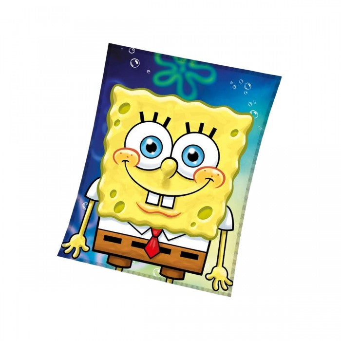 Front - SpongeBob SquarePants Fleece Face Blanket
