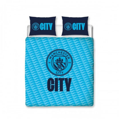 Front - Manchester City FC Crest Duvet Cover Set