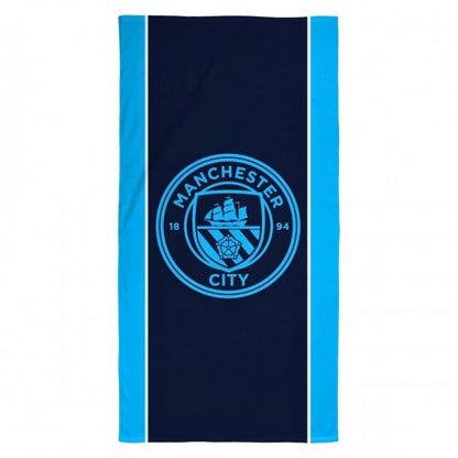 Front - Manchester City FC Crest Cotton Beach Towel