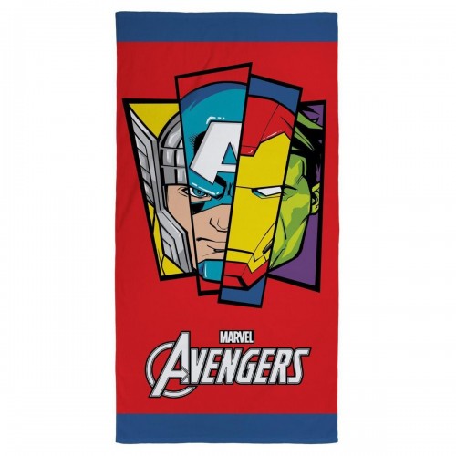Front - Marvel Avengers Badge Cotton Beach Towel