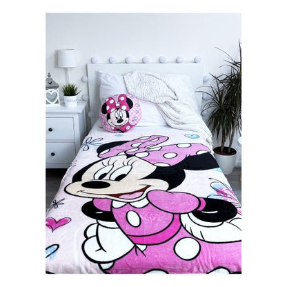 Front - Disney Microflannel Flowers Minnie Mouse Blanket