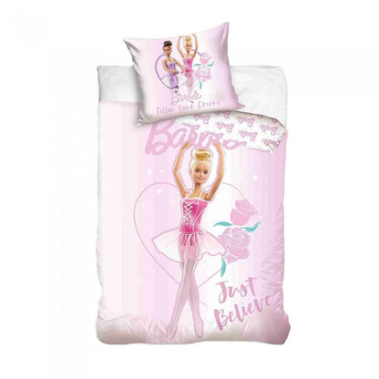 Front - Barbie Cotton Ballerina Duvet Cover Set