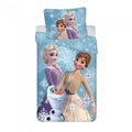 Front - Frozen Cotton Snowflake Duvet Cover Set