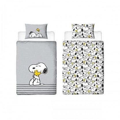 Front - Peanuts Reversible Panel Snoopy Duvet Cover Set