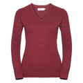Front - Russell Collection Ladies/Womens V-Neck Knitted Pullover Sweatshirt