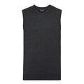 Front - Russell Collection Mens V-Neck Sleevless Knitted Pullover Top / Jumper