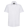 Front - Russell Collection Mens Short Sleeve Poly-Cotton Easy Care Tailored Poplin Shirt