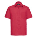 Front - Russell Collection Mens Short Sleeve Poly-Cotton Easy Care Poplin Shirt