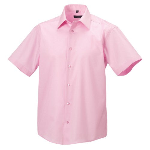 Front - Russell Collection Mens Short Sleeve Tailored Ultimate Non-Iron Shirt