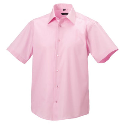 Front - Russell Collection Mens Short Sleeve Tailored Ultimate Non-Iron Shirt