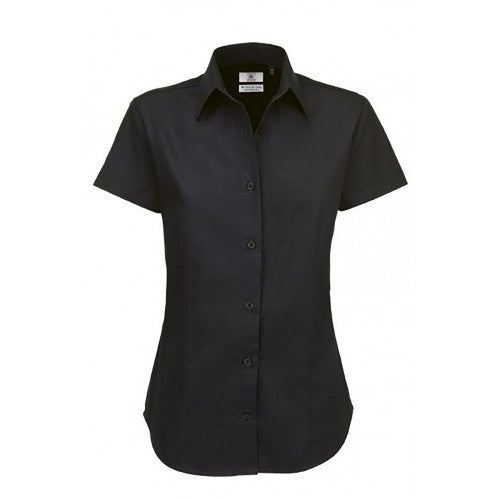 Front - B&C Womens/Ladies Sharp Twill Short Sleeve Shirt
