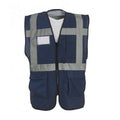 Navy Blue - Front - Yoko Hi-Vis Premium Executive-Manager Waistcoat - Jacket