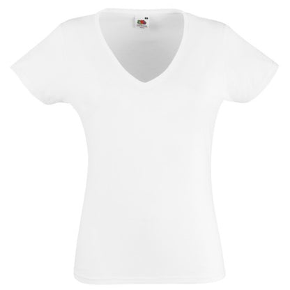 Front - Fruit Of The Loom Womens/Ladies Valueweight V Neck Lady Fit T-Shirt
