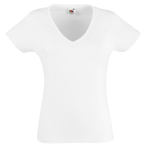 Front - Fruit Of The Loom Womens/Ladies Valueweight V Neck Lady Fit T-Shirt