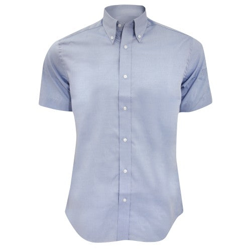 Front - Kustom Kit Mens Short Sleeve Tailored Fit Premium Oxford Shirt