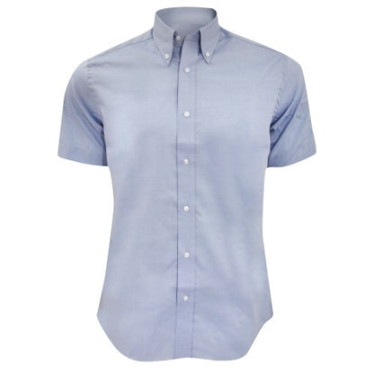 Front - Kustom Kit Mens Short Sleeve Tailored Fit Premium Oxford Shirt