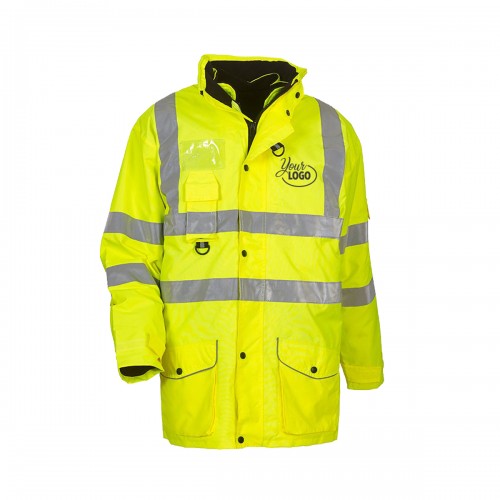 Front - Yoko Hi Vis Multi-Function Breathable & Waterproof 7-In-1 Jacket