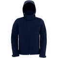 Front - B&C Mens Hooded Softshell Breathable, Waterproof & Windproof Jacket (Fleece Lining)
