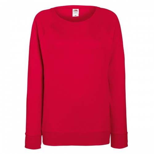 Front - Fruit OF The Loom Ladies Fitted Lightweight Raglan Sweatshirt (240 GSM)