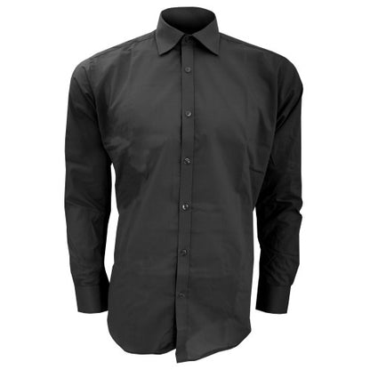 Front - Kustom Kit Mens Slim Fit Long Sleeve Business / Work Shirt