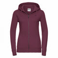 Burgundy - Front - Russell Ladies Premium Authentic Zipped Hoodie (3-Layer Fabric)