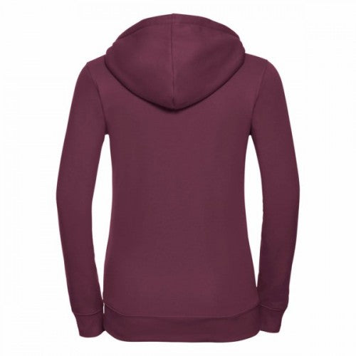 Burgundy - Back - Russell Ladies Premium Authentic Zipped Hoodie (3-Layer Fabric)